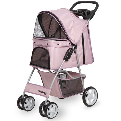 Paws and Pals Pink Cat Stroller